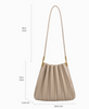 Purse - Carrie Ivory Pleated Vegan Leather Shoulder Bag
