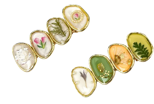 Hair Accessories - Retro Flower Duckbill Clip - 2 Styles