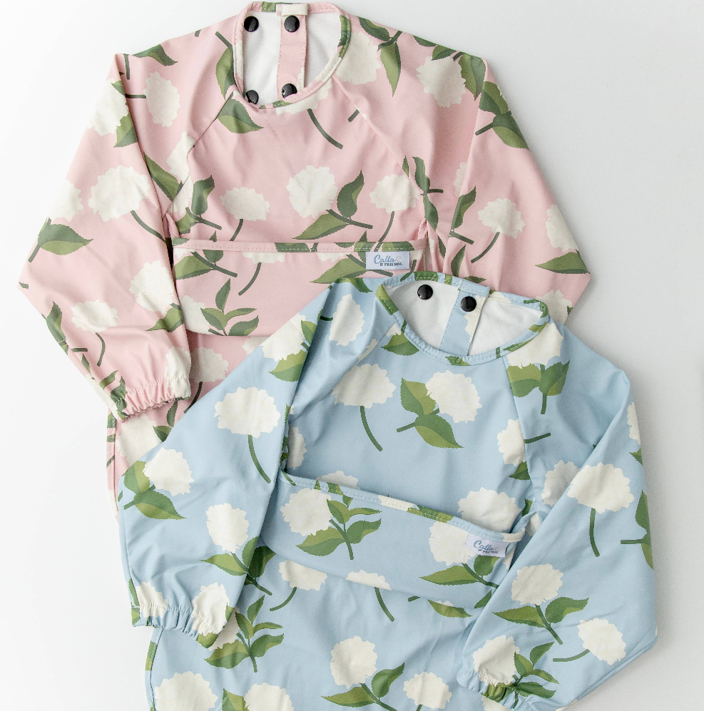 The Grayson Bib Collection - Blue or Pink Hydrangeas - 6-36M