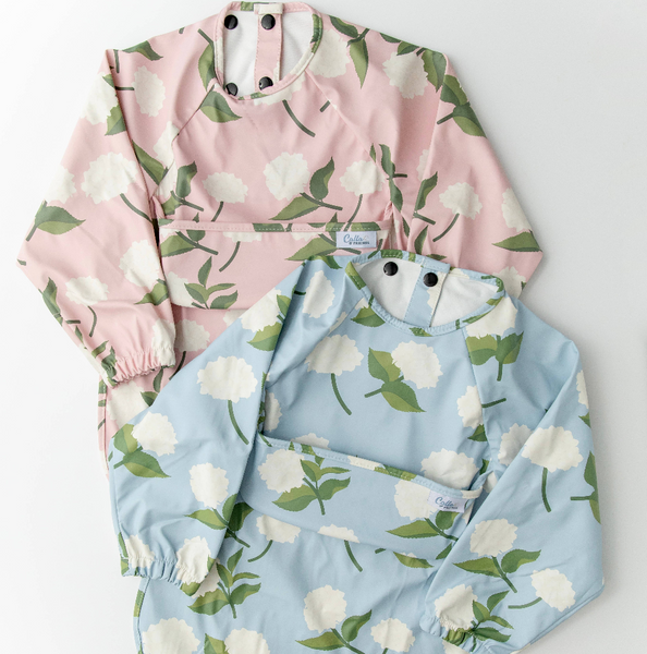 The Grayson Bib Collection - Blue or Pink Hydrangeas - 6-36M