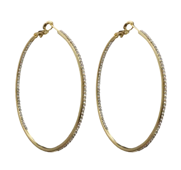 Earrings - X-Large Pave Hoop Earrings
