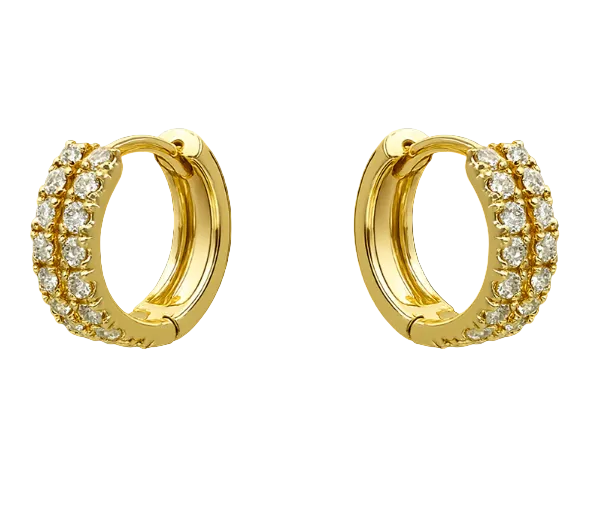 Earrings - Pave Rows Huggie