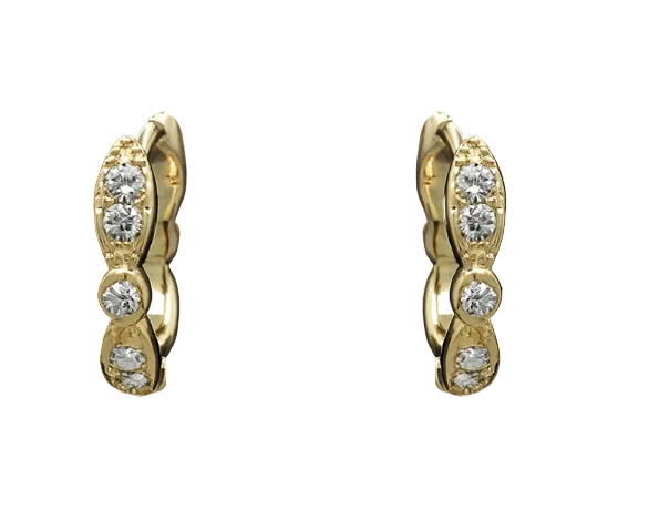 Earrings - Small Clear Stone Huggie Earrings