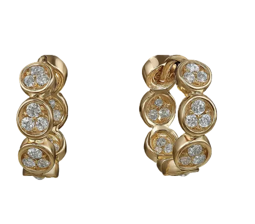 Earrings - Small Clear Stone Hoop Huggie Earring