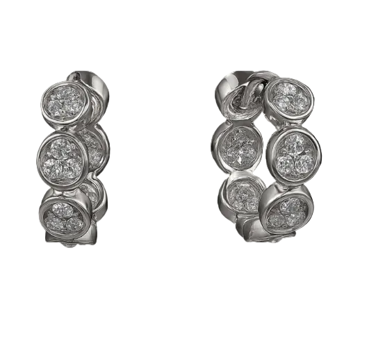 Earrings - Small Clear Stone Hoop Huggie Earring