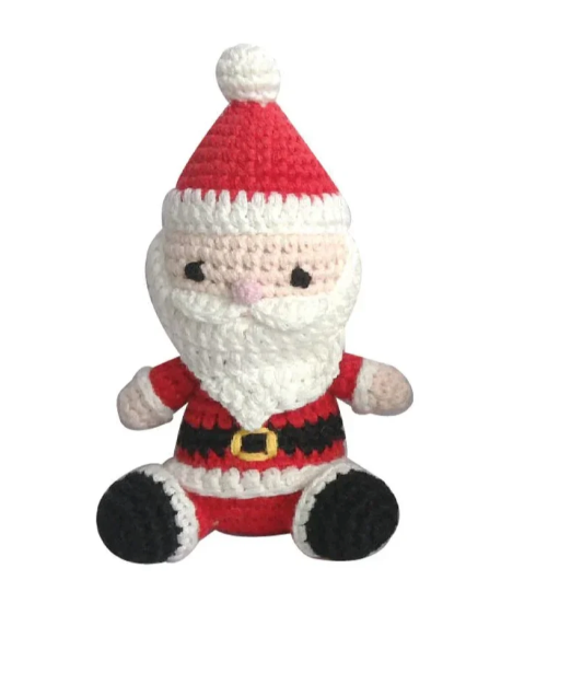 Santa Hand Crochet Rattle