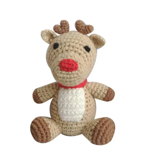Rory Reindeer Hand Crochet Rattle