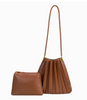 Purse - Carrie Pleated Vegan Shoulder Bag - Several Colors