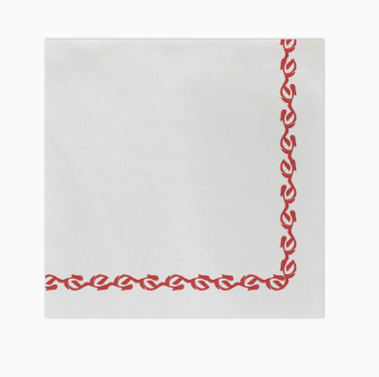 Vietri - Dinner Napkins- Papersoft Napkins with Florentine Red Trim