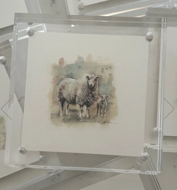 Elizabeth Polland Art - Mom & Me Sheep in Acrylic Frame