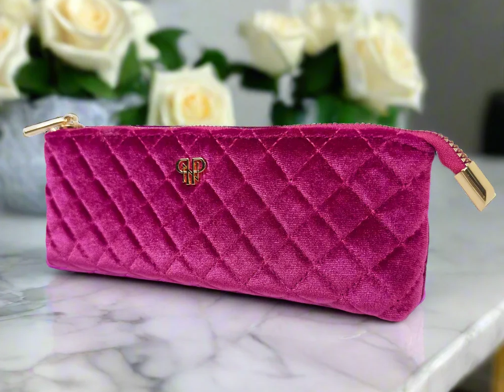 Travel Bag - Sleek Stash Go to Case - Fuchsia Velvet