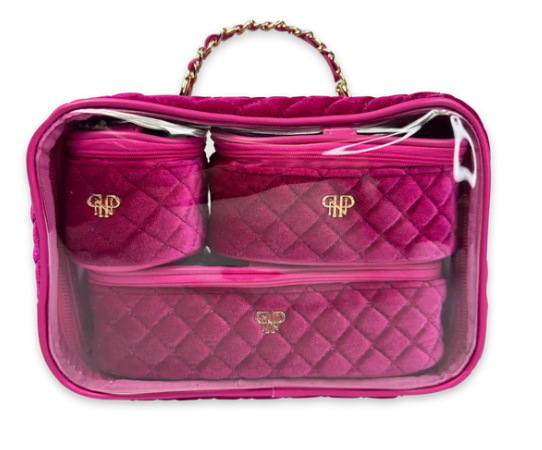 Travel Bags - Trio Jet Setter - Fuchsia Velvet