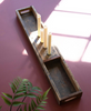 Recycled Wooden Tray with Four Taper Candle Holders