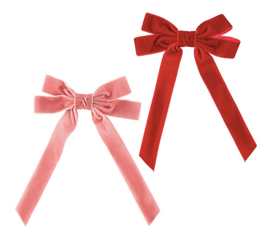 Hair Accessories - Velvet Bow Clip Set