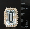 Estate Collection - Vintage Aquamarine and Diamond Halo Ring