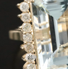 Estate Collection - Vintage Aquamarine and Diamond Halo Ring