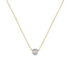 Necklace - Drilled Single Simulated Diamond in Gold or Silver
