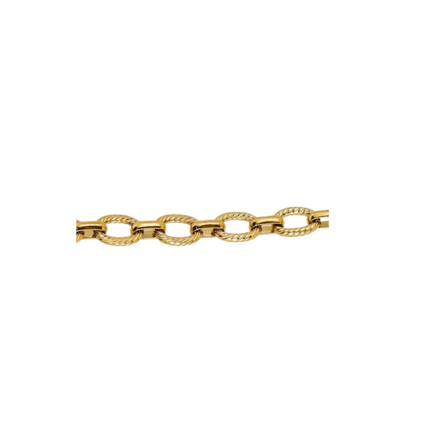 Necklace - Twist Link Long Chain - Gold