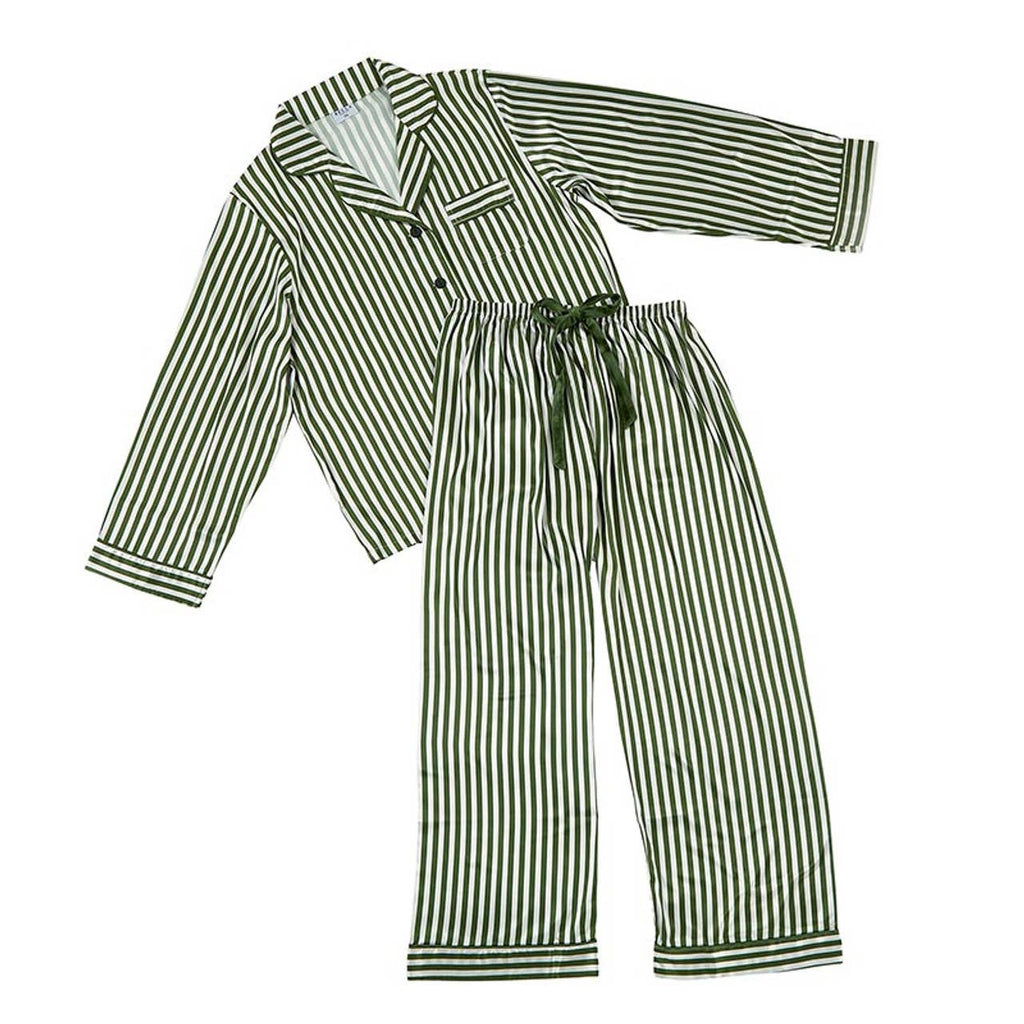 Pajamas - Long Sleeve PJ Set - Green Stripe