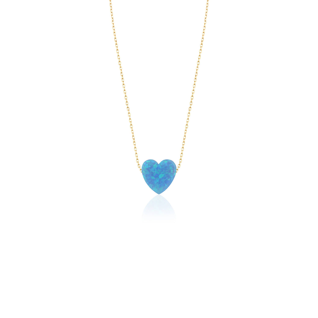 Necklace - Gold Chain w/Blue Heart