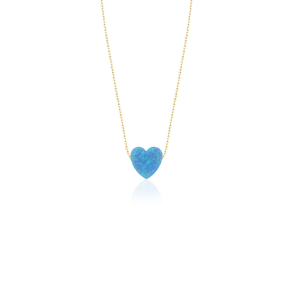 Necklace - Gold Chain w/Blue Heart