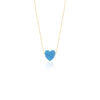 Necklace - Gold Chain w/White Heart