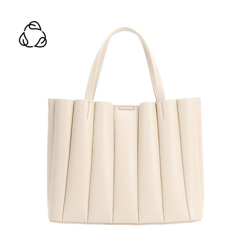 Purse - Adela Recycled Ivory Vegan Leather Tote Bag