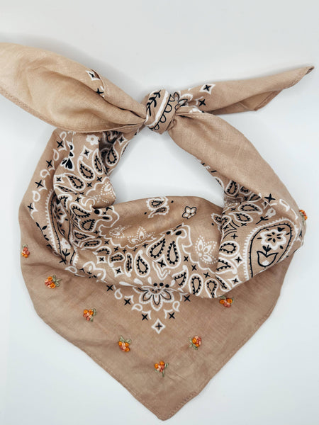 Bandana - Mini Bouquet - Tan