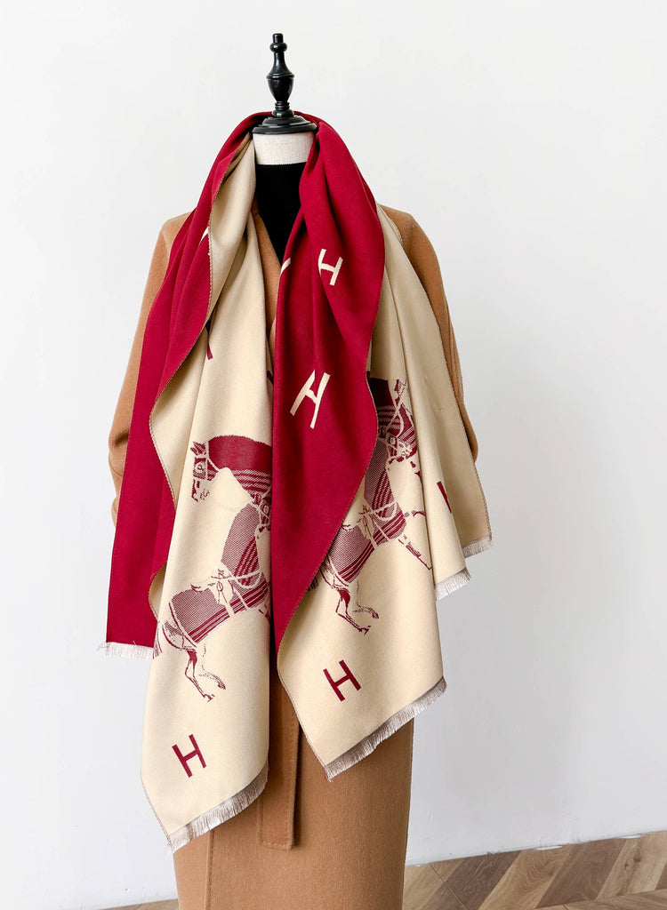 Wrap - Equestrian Red / Cream Stable Reversible Wrap