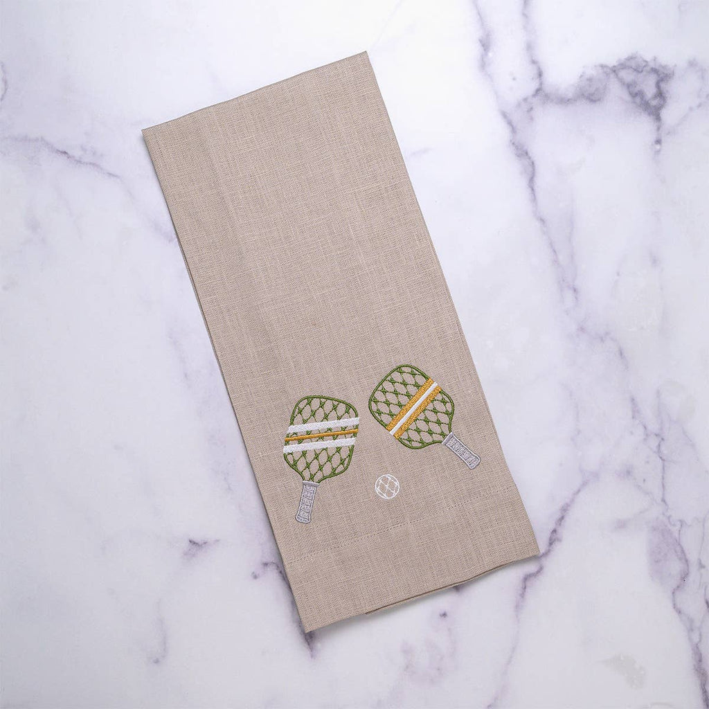 Towel - Pickleball Linen Towel: Soft Flax (Green)