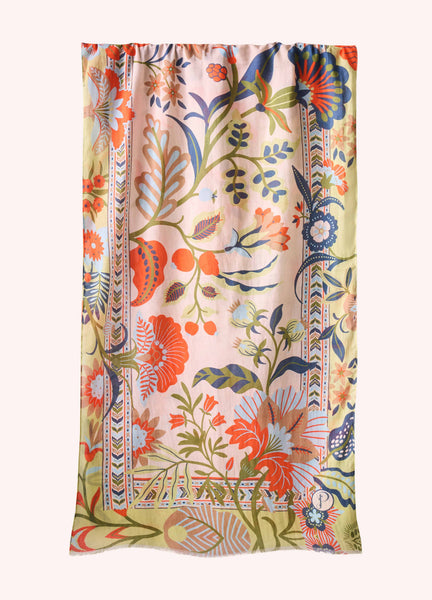 Scarf - Cotton Scarf - Folky Floral - Coconut: Cream