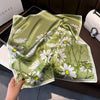 Scarf - Simple Floral Square Silk Scarf