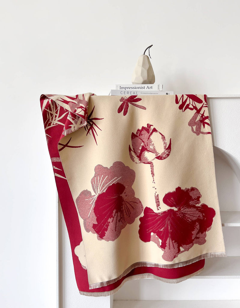 Wrap - Red / Cream Dragonfly Reversible Wrap