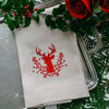 Towel - Stag with Holly Berries Linen Towel