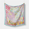 Scarf - Silk Feel Square Scarf Pink Floral