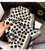 Scarf - French Black and White Polka Dots Silk Scarf