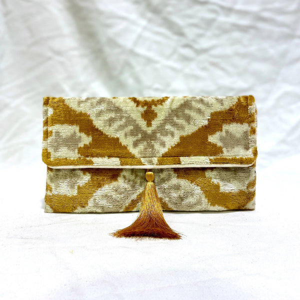 Clutch - Tie Clutch Bag Valencia W/Gold Chain