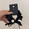 Hair Accessories - Black Fabric W/Pearl Decoration