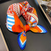 Scarf - Retro Printed Silk Patchwork Square Scarf
