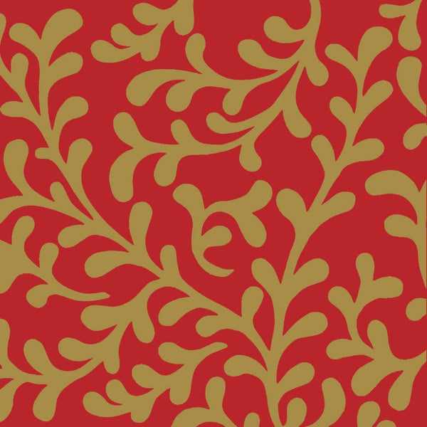 Beverage Napkins - Pretty Red Tendrils