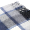 Throw - Scottish Blue & White Plaid Wool Throw Blanket