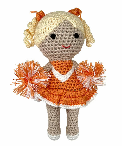 Rattle - Cheerleader Bamboo Crochet Rattles - 2 Colors
