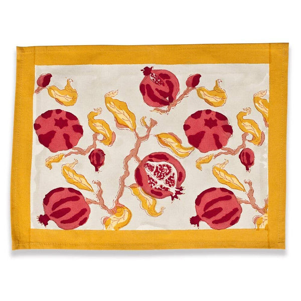 Placemats - Pomegranate Yellow/Red Mats - Set of 6