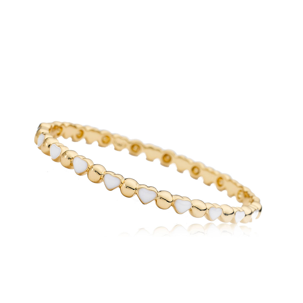 Bracelet - Alternating Enamel Heart Bangle