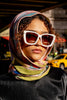 Scarf - Double Sided Wool Silk Triangle Scarf Of Color Recombination