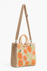 Purse - Floral Beaded Jute Shoulder Bag