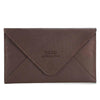 Clutch - Leather Envelope Clutch in Brown