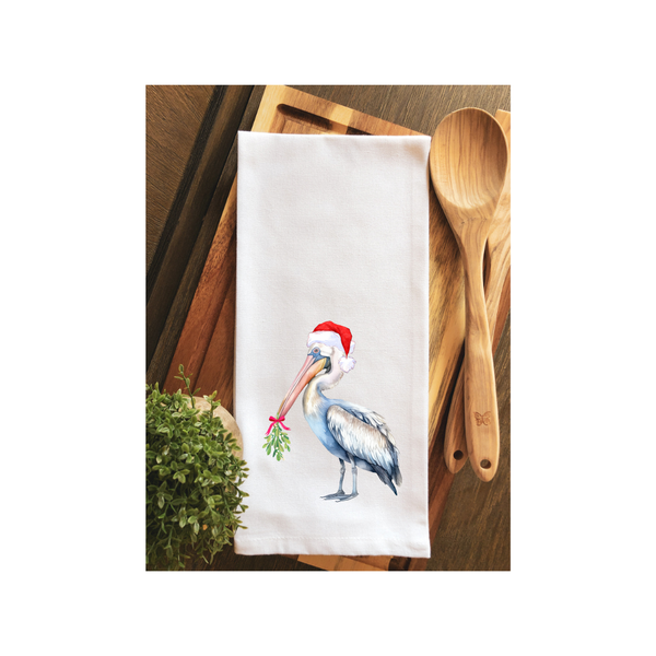 Towel - Mistletoe Christmas Pelican Tea Towel