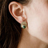Earrings - Brass Bali Studs with Turquoise