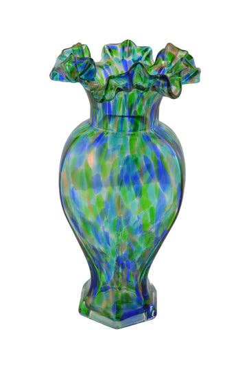 Vase - Tall Glass Vase in Blue and Green